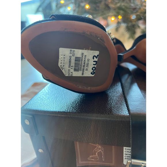 ALAIA Bead Embellished PVC & Suede Sandals - Picture 3 of 6